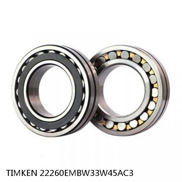 22260EMBW33W45AC3 TIMKEN Spherical Roller Bearings Steel Cage